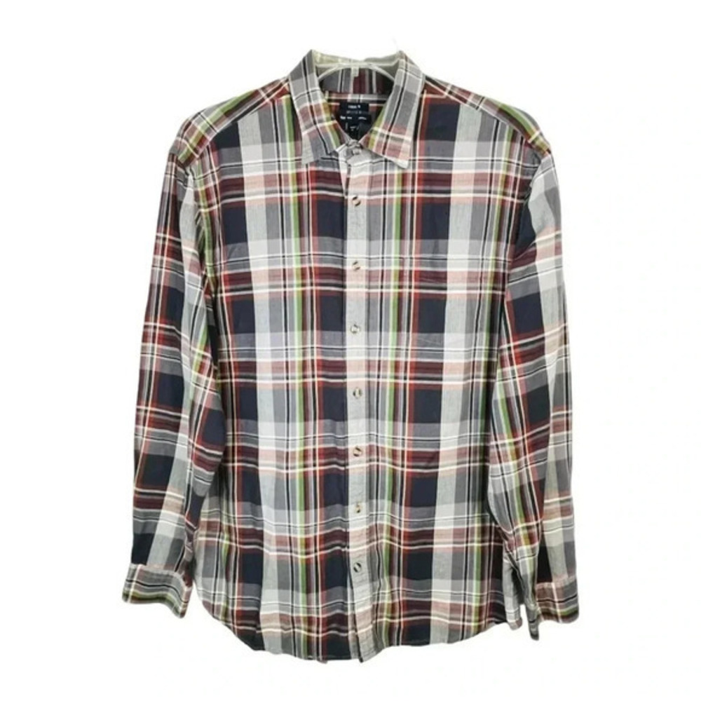 Gap Button Down Shirt Mens XL Multi‎ Color Plaid Classic Fit Premium Cotton